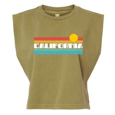 Retro California Stripe Logo Garment-Dyed Women's Muscle Tee