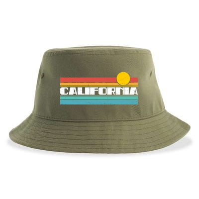 Retro California Stripe Logo Sustainable Bucket Hat