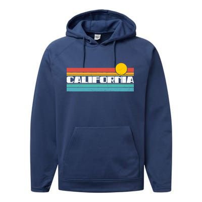 Retro California Stripe Logo Performance Fleece Hoodie