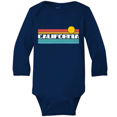 Retro California Stripe Logo Baby Long Sleeve Bodysuit