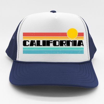 Retro California Stripe Logo Trucker Hat