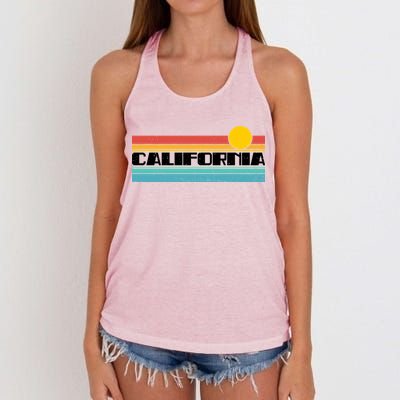 Retro California Stripe Logo Women's Knotted Racerback Tank