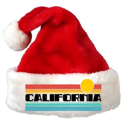 Retro California Stripe Logo Premium Christmas Santa Hat