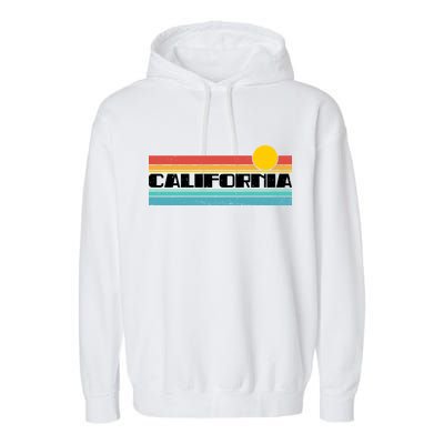 Retro California Stripe Logo Garment-Dyed Fleece Hoodie