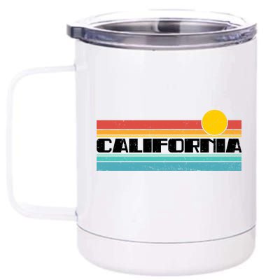 Retro California Stripe Logo 12 oz Stainless Steel Tumbler Cup