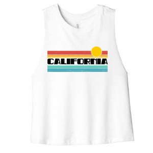 Retro California Stripe Logo Women's Racerback Cropped Tank