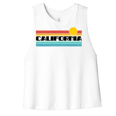 Retro California Stripe Logo Women's Racerback Cropped Tank