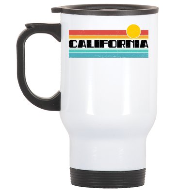 Retro California Stripe Logo Stainless Steel Travel Mug