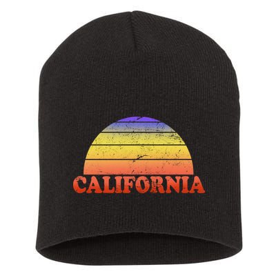 Retro California Sun Short Acrylic Beanie