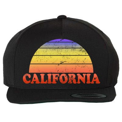 Retro California Sun Wool Snapback Cap