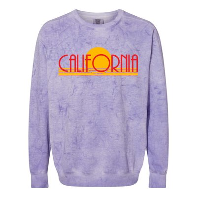 Retro California Sun Sunset Logo Colorblast Crewneck Sweatshirt