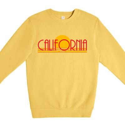 Retro California Sun Sunset Logo Premium Crewneck Sweatshirt