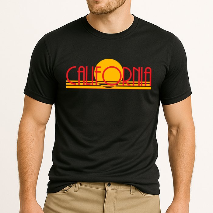 Retro California Sun Sunset Logo Cooling Performance Crew T-Shirt