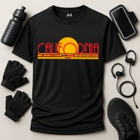 Retro California Sun Sunset Logo Cooling Performance Crew T-Shirt