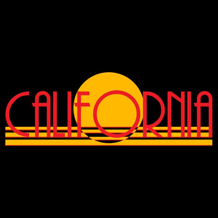 Retro California Sun Sunset Logo Cooling Performance Crew T-Shirt