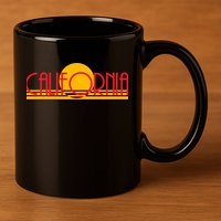 Retro California Sun Sunset Logo 11oz C Handle Ceramic Mug