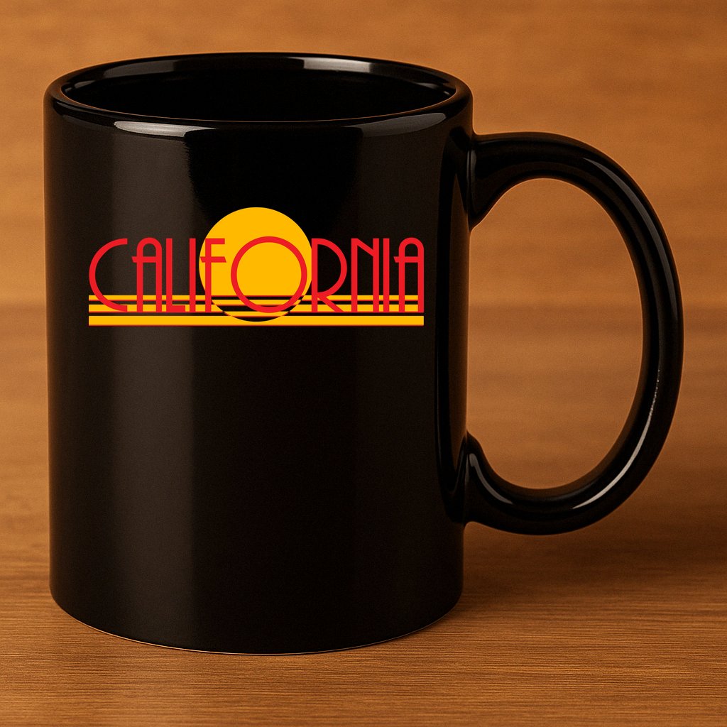 Retro California Sun Sunset Logo 11oz C Handle Ceramic Mug