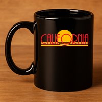Retro California Sun Sunset Logo 11oz C Handle Ceramic Mug