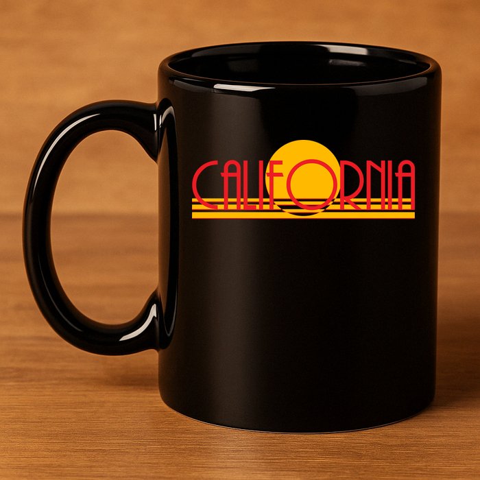 Retro California Sun Sunset Logo 11oz C Handle Ceramic Mug