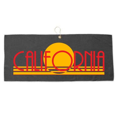 Retro California Sun Sunset Logo Large Microfiber Waffle Golf Towel