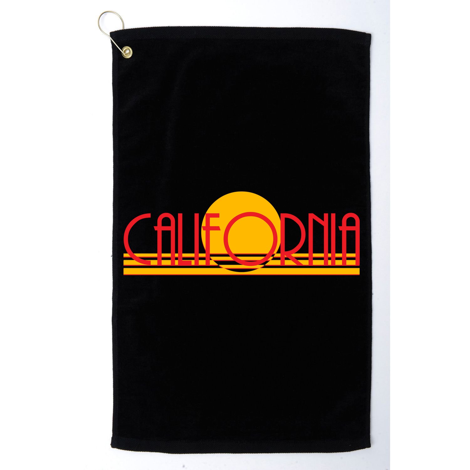 Retro California Sun Sunset Logo Golf Towel