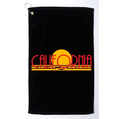 Retro California Sun Sunset Logo Platinum Collection Golf Towel