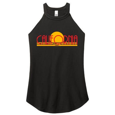 Retro California Sun Sunset Logo Women's Perfect Tri Rocker Tank