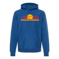 Retro California Sun Sunset Logo Premium Hoodie