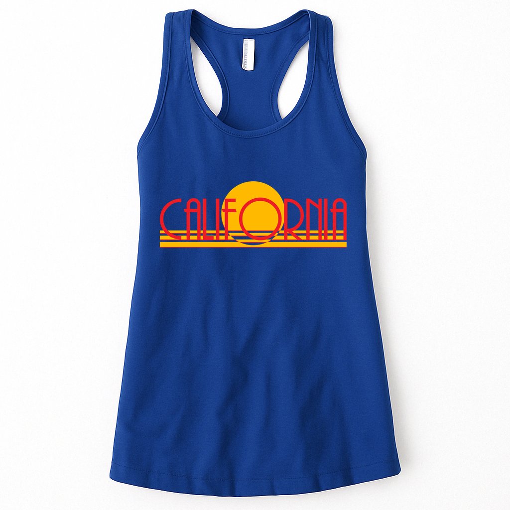 Retro California Sun Sunset Logo Womens Tank Top