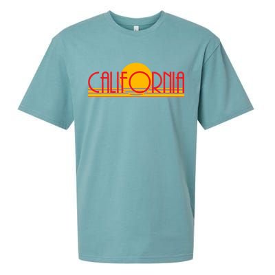 Retro California Sun Sunset Logo Sueded Cloud Jersey T-Shirt