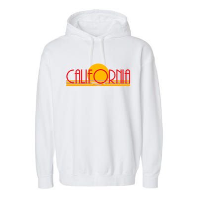 Retro California Sun Sunset Logo Garment-Dyed Fleece Hoodie