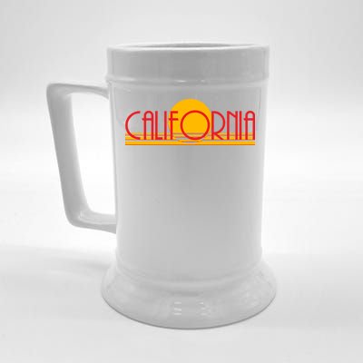 Retro California Sun Sunset Logo Beer Stein