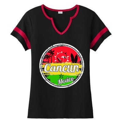 Retro Cancun Logo Ladies Halftime Notch Neck Tee