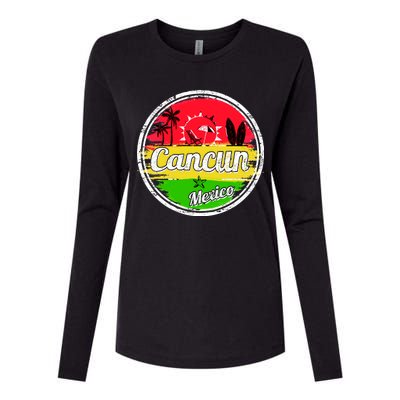 Retro Cancun Logo Womens Cotton Relaxed Long Sleeve T-Shirt