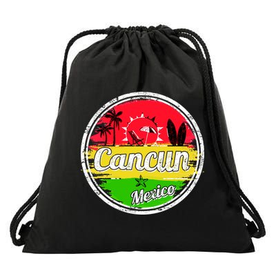 Retro Cancun Logo Drawstring Bag