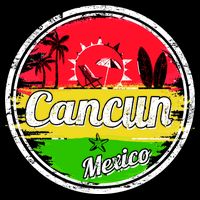 Retro Cancun Logo Drawstring Bag