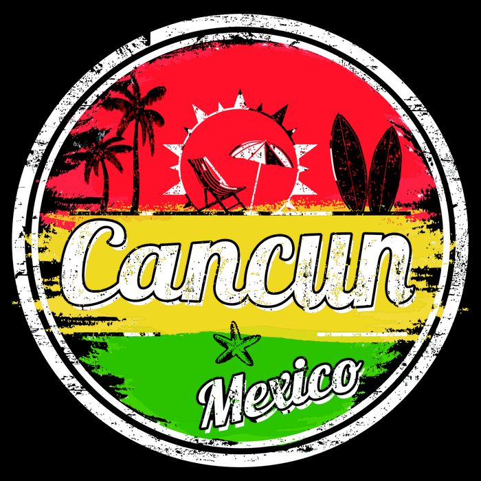 Retro Cancun Logo Drawstring Bag