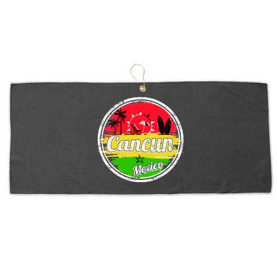 Retro Cancun Logo Large Microfiber Waffle Golf Towel