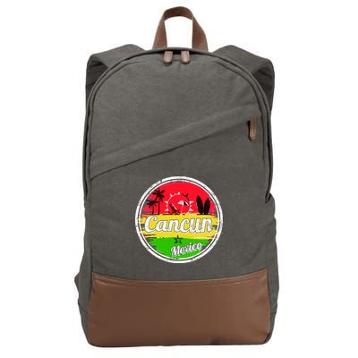 Retro Cancun Logo Cotton Canvas Backpack