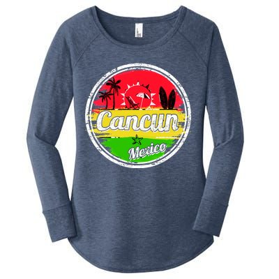 Retro Cancun Logo Women's Perfect Tri Tunic Long Sleeve Shirt