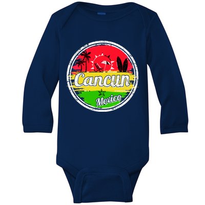 Retro Cancun Logo Baby Long Sleeve Bodysuit