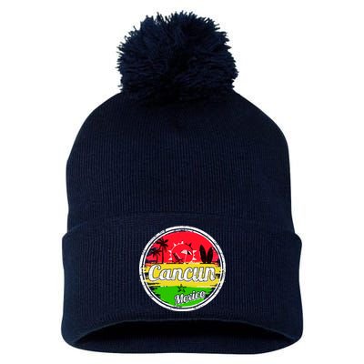 Retro Cancun Logo Pom Pom 12in Knit Beanie