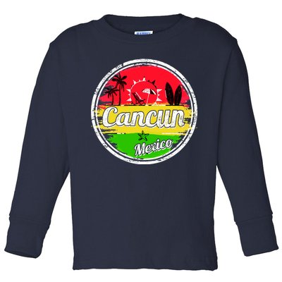 Retro Cancun Logo Toddler Long Sleeve Shirt