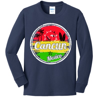 Retro Cancun Logo Kids Long Sleeve Shirt