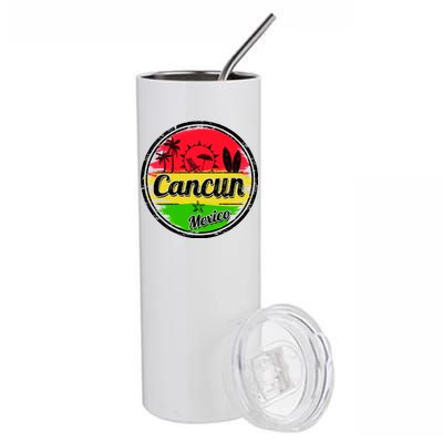 Retro Cancun Logo Stainless Steel Tumbler