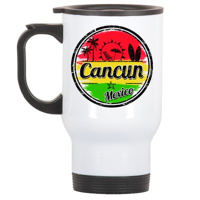 Retro Cancun Logo Stainless Steel Travel Mug