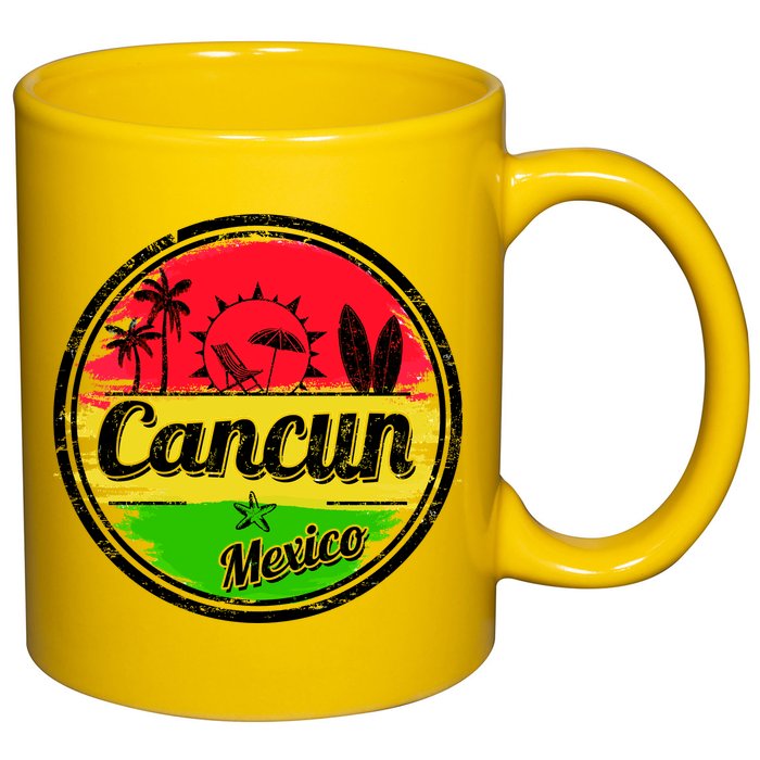 Retro Cancun Logo 11oz C Handle Ceramic Mug