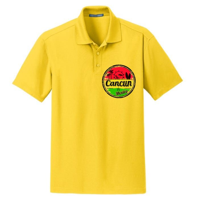 Retro Cancun Logo Dry Zone Grid Polo