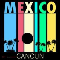 Retro Cancun Mexico Stripe Pom Pom Beanie