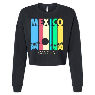 Retro Cancun Mexico Cropped Pullover Crew